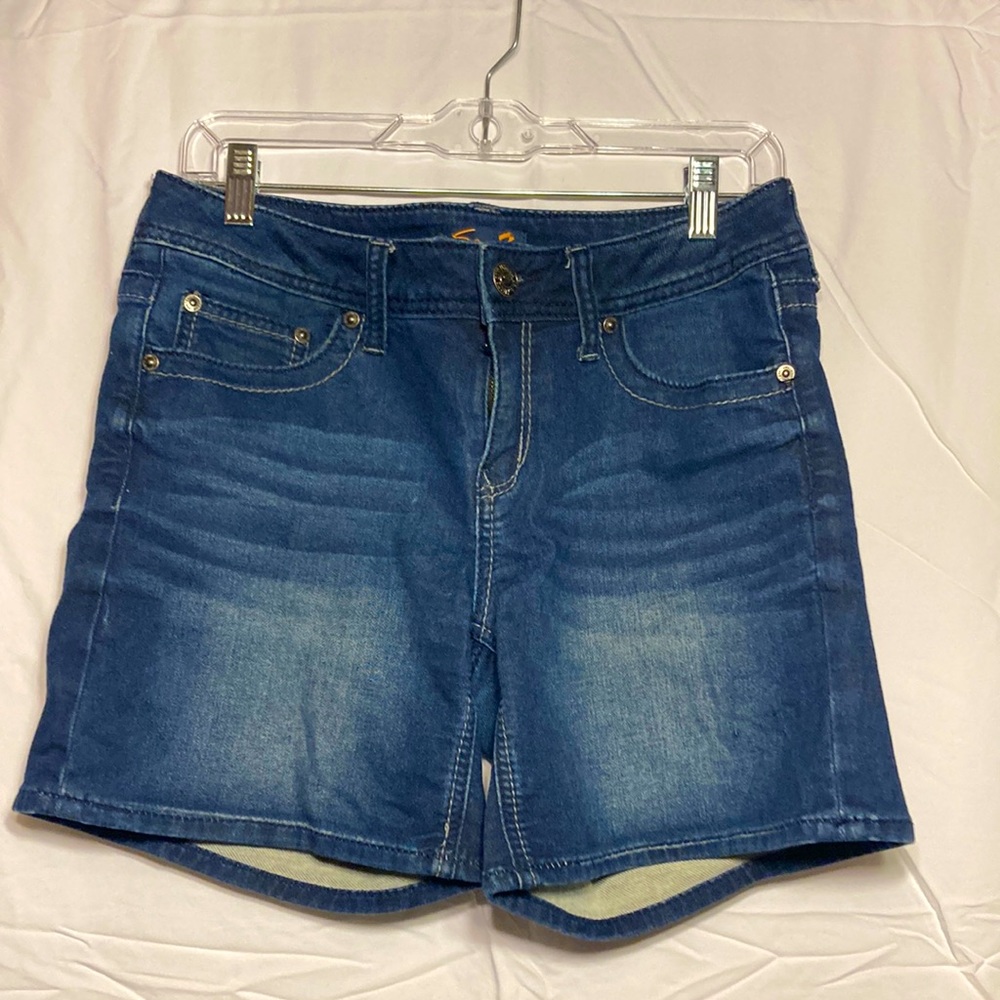 Seven Navy blue Jean shorts.